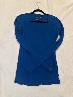 American Eagle Outfitters Royal Blue V-Neck Long Sleeve Top